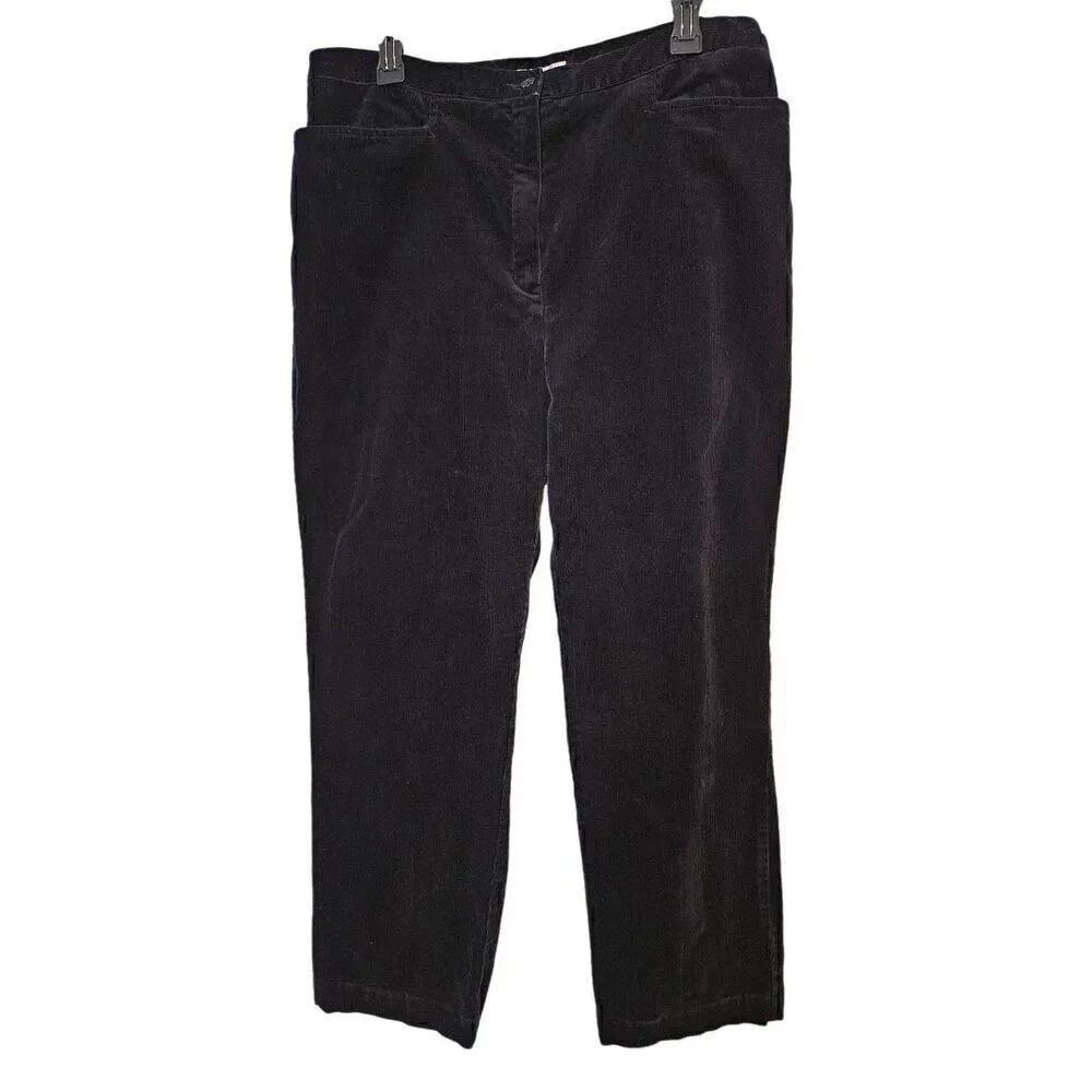 Jones Sport black stretch corduroy pants. Size 16.